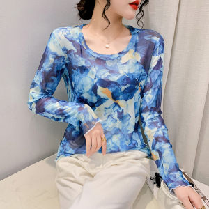 YIMEI Áo Thun Nữ Thoải Mái Thường Ngày 2023 Xuân Hè Mới Dài Tay Gợi Cảm Áo Phối Cảnh Thời Trang Áo Chống Nắng Mát Mẻ Áo Lưới