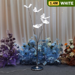 5 Heads LED Butterfly Road Lead Light Golden Iron Luminous Butterfly Floor Lamp Wedding Aisle Stage Decor Stand Light For Engagement Party Wedding Props