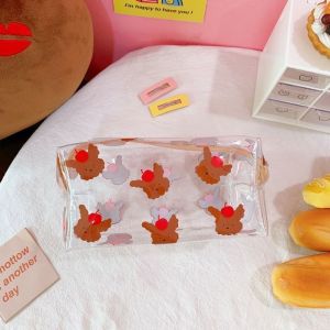 Túi Đựng Bút Mỹ Phẩm Văn Phòng Phẩm Trong Suốt Size Lớn Hoạ Tiết Dễ Thương Đựng Vừa Máy Tính Đồ Mỹ Phẩm Tiện Dụng TN13