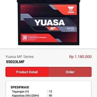 Aki accu 55D23L estate dan opel blazer yuasa kering mf