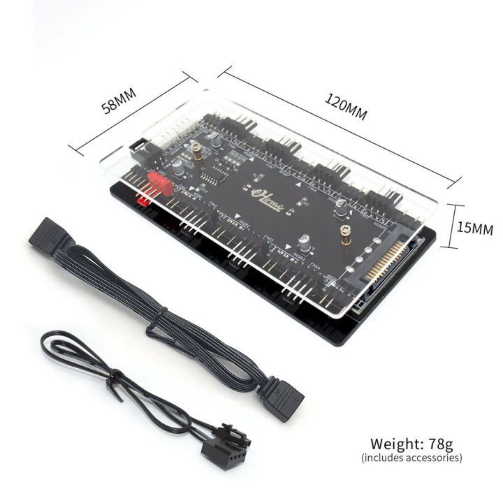 12v To 5v Rgb Converter4pin Rgb To 3 Pin Argb Controller Adapter And Pwm 3 In 1 Hub 8 Ports 4 Pin 7712