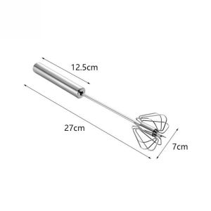 Flour Dough Mixer Manual Stainless Handle Whisk Household Baking Mixing Rod Stainless Steel Handle