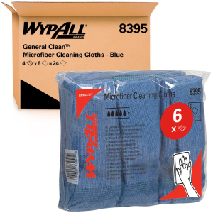 WYPALL General Clean Microfibre Cleaning Cloths - Blue 8395 - (4 Bags)