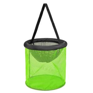 กรงเก็บเหยื่อตาข่ายพับได้ตะกร้าตกปลาลอยน้ำขนาด25/35ซม. สำหรับเก็บเหยื่อล่อปลาที่มีชีวิต