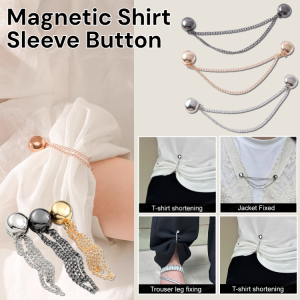 Magnetic Shirt Sleeve Button Shirt Sleeve Fixing Buckle T-Shirt Shortening Fixing Tool Strong Magnetic Button