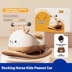 GLOBECART Peanut Shaped Rocking Horse Cute Universal Wheel Baby Car Baby Tricycle Bicycle For 1-5Y