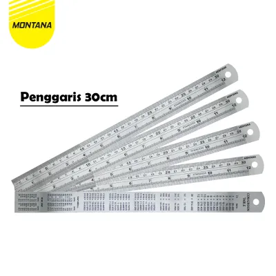 MONTANA Penggaris Besi Stainless 30 Cm Ruler Multifungsi RT-30S/Retail