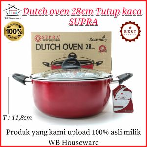 panci tutup kaca 28cm teflon anti lengket / Dutch oven SUPRA