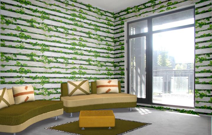 6480 green leaves design for bedroom and living room decor