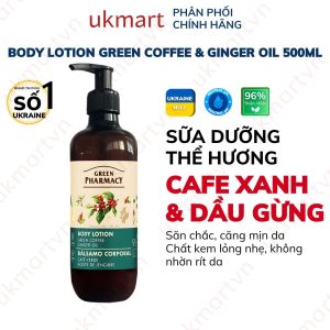 Sữa dưỡng thể Green Pharmacy Hoa hồng Damask và Bơ hạt mỡ Cafe xanh và dầu gừng 400ml