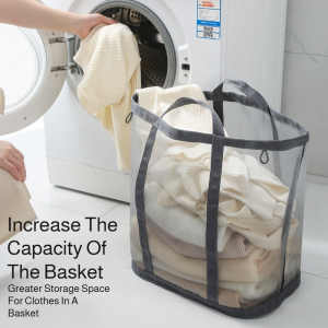 Laundry Basket Mesh Focus on Hygiene and Neatness Wall-mounted Good Air Permeability Prevents Breakage