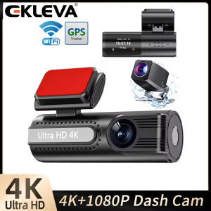 EKLEVA Mini Dash Cam WlFl App Control CAR DVR Front 4K Sony Rear 1080P Dual Lens WDR UHD Night Vision 24H Parking Monitor