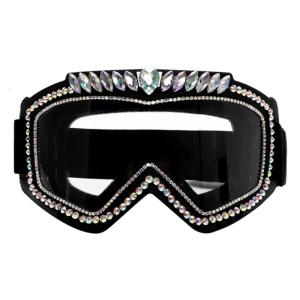 Rhinestones Decorated Eyewears Eye Catching Styles Goggles Comfortable Glasses for Music Lover and Outdoor Cyclists