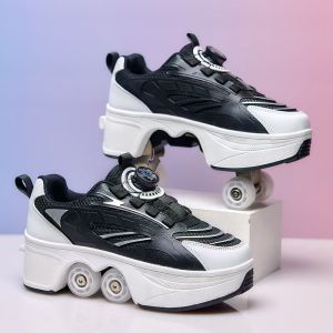 Childrens Transformable Shoes for Boy&Girls Summer Walkable and Sliding Shoes with Flashing Lights