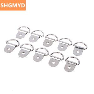 [COD] SHGMYD 10pcs Stainless Steel D Shape Pull Hook Tie Down Anchors Ring Iron Cargo Tie Down Ring For Trailers RV Boats Accessories