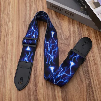 Ends Adjustable Guitar Strap various colours designs Ukulele Electric Bass vintage Strap