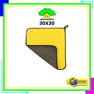 MI-C945 Kain Lap Mobil Microfiber Serbaguna 30x30cm dengan Gantungan / Kain Lap Dapur Motor Kaca 2