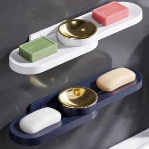OOF ติดผนัง กล่องสบู่หมุนได้ พร้อมตะขอ พลาสติก ที่วางโทรศัพท์มือถือ สร้างสรรค์ ประหยัดพื้นที่ ชั้นวางเก็บเครื่องประดับ สำหรับบ้าน