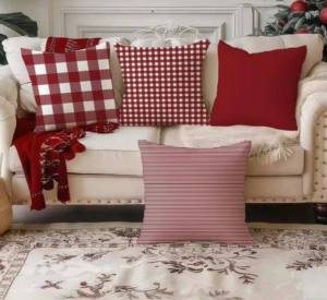 DYRED Christmas Throw Pillow Case - 18x18 inches 18x18 iches made of fabric - not felt paper - for home office partyevents - decorative - chair cover - excllent quality - fabric from abroad - classy and elegant - for christmas - santa hat chair Pri