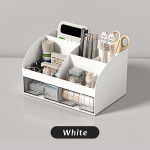 JustLiving 1PC Desktop Stationery Organizer Jewelry Storage Box Pen Holder Drawer-type Cosmetic Makeup Organizer Pencil Organizer Student Dormitory Stationery Box Living Room Clutter Organizer Drawer Box