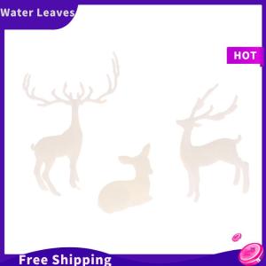 Water Leaves ต้นกวางคริสตัลเรซินขนาดเล็ก1ชิ้นตกแต่งโต๊ะของหวานสีขาวตกแต่งโต๊ะสำหรับเด็กบ้านของขวัญปีใหม่