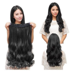 60cm Invisible Natural Synthetic Hair Extension Wig Big Wave Hair Extension Seamless Clip In Hair Extensions Hair Piece Beauty