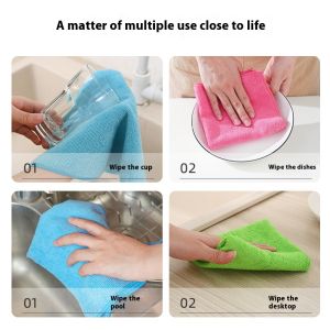 Hộ gia đình vải lau nhà bếp siêu sợi mịn thấm bàn lười làm sạch xe khăn không dễ dàng để Lint Miếng Cọ Rửa