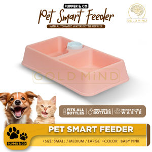Pupper & Co Pet Smart Feeder (Small/Medium/Large) Auto Refills Water Fits all kinds of bottles