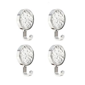 4pcs Adhesive Bathroom Hooks Rustproof Waterproof Strong Load Capacity Wall Hooks Storage Organized Great for Renters