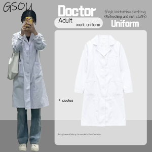 Lab Gown White Lab Coat Long Sleeve White Coat white Laboratory Gown White Doctor Coat Nurse Uniform