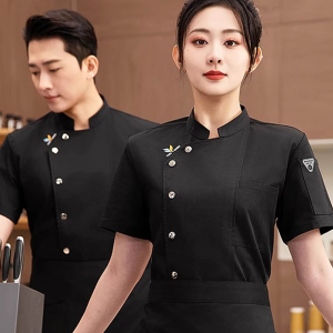ชุดเชฟ เสื้อยูนิฟอร์ม แขนสั้น แฟชั่นทันสมัย โรงแรม ร้านอาหาร โรงเรียน มีทั้งชายและหญิง 【จัดส่งจากประเทศไทย】