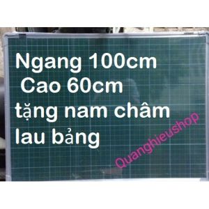 Bảng từ xanh viết phấn kẻ ô ly tiểu học cao cấp 60 x 100cm tặng kèm nam châm lau bảng
