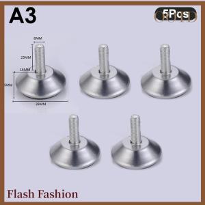 [Falsh F] 5 chiếc chân đồ nội thất bằng thép Chân đế chống trượt chân tủ để bàn chân đế cân bằng điều chỉnh được vít M8 M10 15mm-27mm