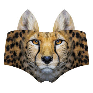 SHUNAICHI Womens Original 3D Stereo Ears Underpants Animal Printed Girls Knickers Elastic Waistband Lady Panties Seamless Female Briefs