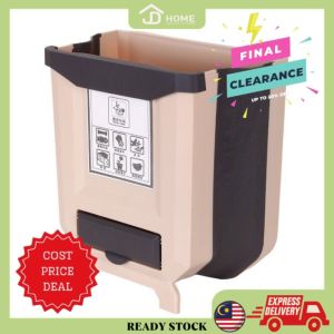 JD Home [Ready Stock] ❤ Bekas Tong Sampah Dapur/ Foldable Waste Bin Kitchen Cabinet Door Hanging Trash Bin