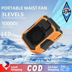 WF10 10000mAh Portable Waist Fan 5-Speed Strong Wind Portable Personal Body Fan Rechargeable With Power Bank & Light Speed Adjustable Light Up to 40H Cooling Suitable for Outdoor Camping Trip