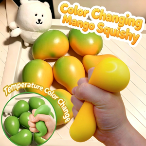 1Pc Color Changing Mango Squishy Fidget Toy Soft Sensory Squeeze Ball Anti-Anxiety Stress Relief Fidget Toy Party Gifts
