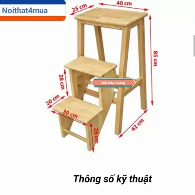 GHẾ THẮP HƯƠNG 3 BẬC - gỗ cao su