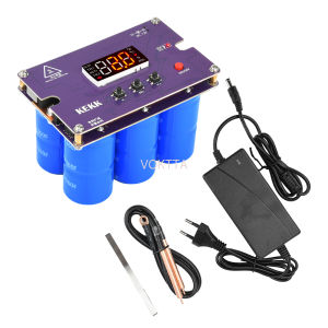 เครื่องเชื่อมแบบจุดจอแสดงผลดิจิตอลคู่พัลส์ K19 DC 12V ของตกแต่งงานปาร์ตี้สำหรับเชื่อม18650/21700ของตกแต่งงานปาร์ตี้เมนบอร์ดควบคุมตัวเก็บประจุแบตเตอรี่ลิเธียม
