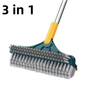 4in1 เข้าได้ทุกซอก ทุกมุม ขัดห้องน้ำ พร้อมยางปาดน้ำไ แบบด้ามยาว แปรงขัดร่องยาแนว แปรง แปรงขัดพื้น ONESUPER