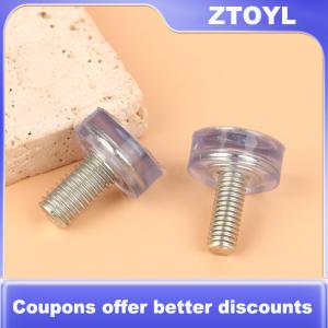 【ZTOYL】 10Pcs Clear Iron Plastic Furniture Table Chair Leg Feet Adjustable Leveler Glide Slide Pad M6 M8 Screw In Anti-slip Foot Pads