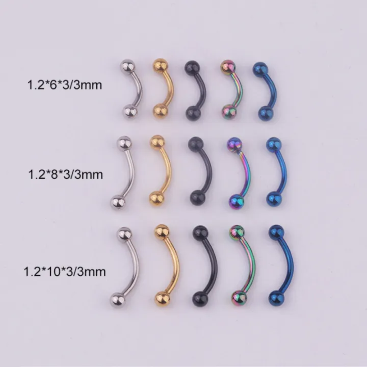 10pcs 16G 5/16" 3mm Ball Stainless Steel Curved Barbell – Eyebrow / Nipple / Ear Piercing Lot - View #4