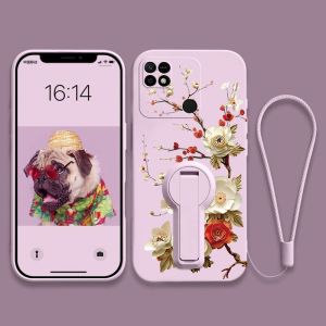 Case for redmi 10c xiaomi redmi 10 5g redmi 10 4g phone casing Softcas Silicone Protector shockproof Cover new design aesthetic flower with holder YTZZHXZ01