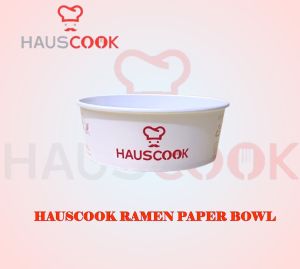 Aluminum Hauscook 1300cc round disposable induction ramen bowl container paper alluminum heatable