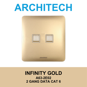 ARCHITECH INFINITY Gold A63-2E02 Stop Kontak/JACK 2 GANG Data Cat6