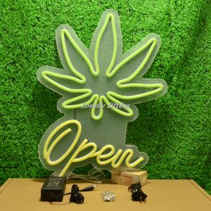 ป้ายไฟLED ป้ายไฟนีออน ป้ายไฟอะคริลิค ป้ายไฟหน้าร้าน " ป้ายไฟ OPEN 420" แบบเสียบปลั๊กไฟ ป้ายไฟตกเเต่งร้าน