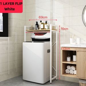 Punch-free Washing Machine Storage Rack Simple Installation Bathroom Space-saving Shelf Strong Load-Bearing Balcony
