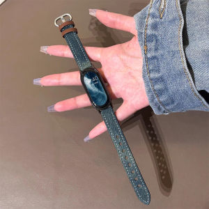 Xiaomi Smart Band 10 9 8 (mi band10 9 8) Strap Washed Denim Style (jeans) Stainless Steel Buckle (miband band9 band8)