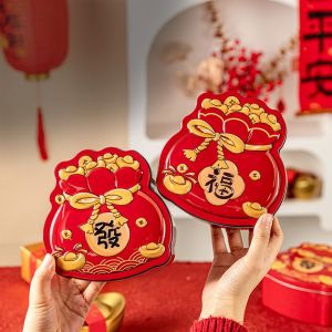 YUDESHUI Tinplate Package Box Red Cartoon Gift Bag Gift Box Durable Thicken Packing Box Chinese Year