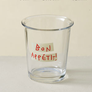 แก้วน้ำ แก้วคู่ สำหรับใส่เครื่องดื่ม น้ำผลไม้ ชา กาแฟ ถ้วยนมพิมพ์ลายอักษร ขนาด 320ML ภาษาฝรั่งเศส สไตล์มินิมอล เกาหลี แก้วคาเฟ่ แก้วมินิมอล แก้วทรงเตี้ย แก้วใส่ชา แก้วกาแฟ